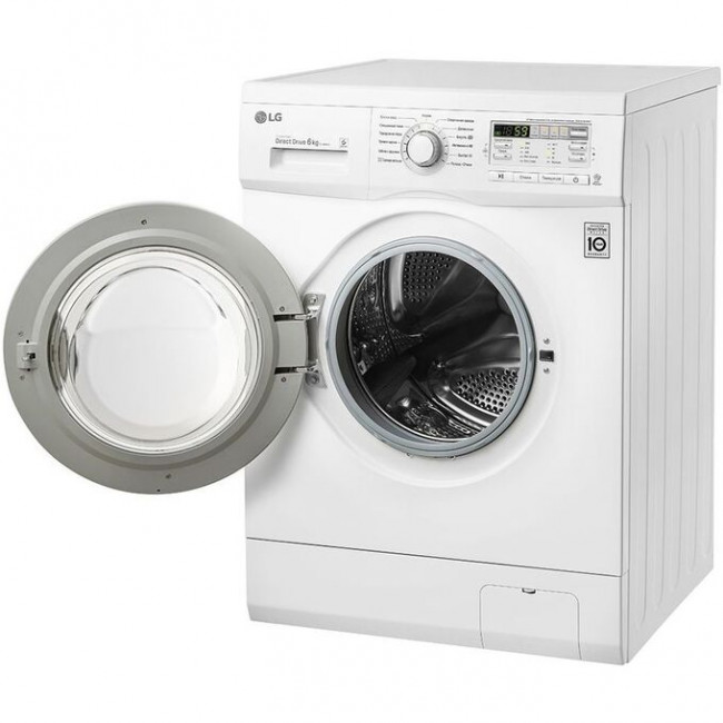 Стиральная машина LG F10B8ND 85x60x44см кл.:A фронт. макс.:6кг белый, 1000 об/мин, барабан белый, дисплей Стиральная машина LG F10B8ND 85x60x44см кл.:A фронт. макс.:6кг белый, 1000 об/мин, барабан белый, дисплей