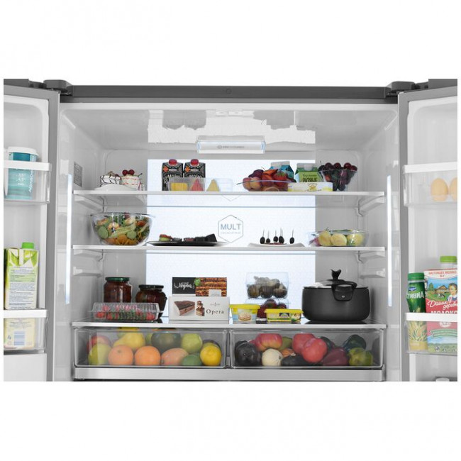 Холодильник трехкамерный HAIER HB25FSSAAARU French Door, инверторный нержавеющая сталь