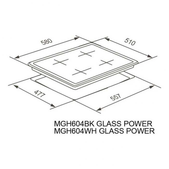 Варочная поверхность Meferi MGH604WH Glass Power