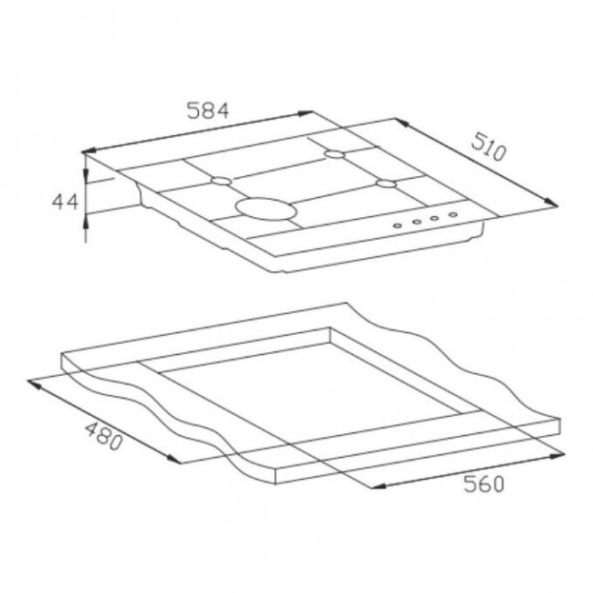 Газовая панель Weissgauff HGG 641 BGh черный
