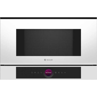 Встраиваемая микроволновая печь BOSCH BFL7221W1 белый 900Вт, 5 режимов, инвертер, 21 л, петли слева