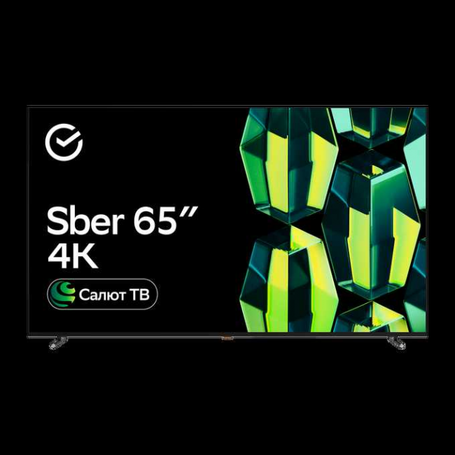 65" Телевизор Sber SDX 65U4139 черный 3840x2160, 4K Ultra HD, 60 Гц, Wi-Fi, Smart TV, Салют ТВ