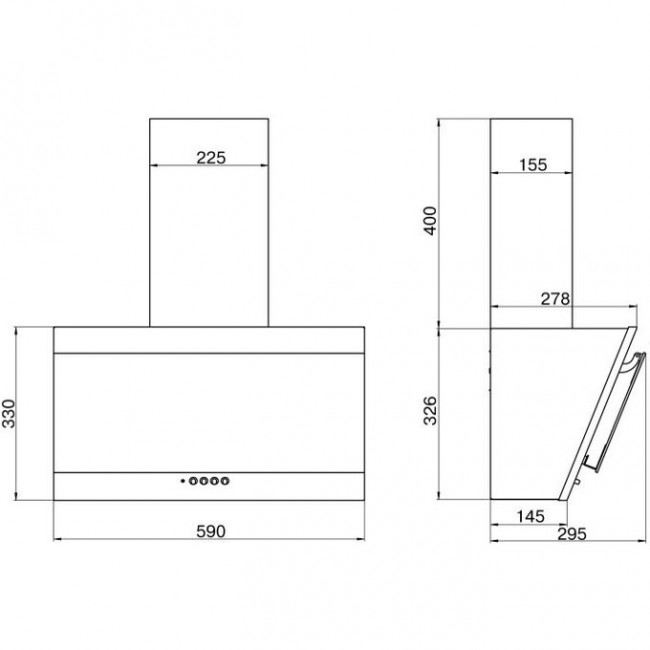 Вытяжка Elikor Титан 60П-430-К3Д черный кнопочное (1 мотор)