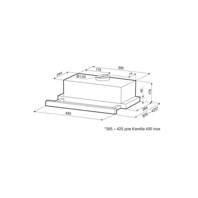 Вытяжка Krona Kamilla 450 BLACK Вытяжка Krona Kamilla 450 BLACK