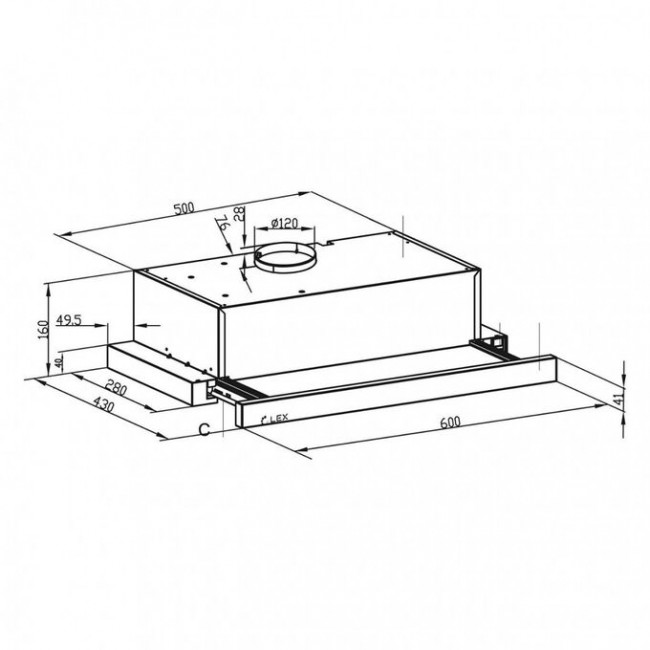 Вытяжка LEX Hide G 600 белый