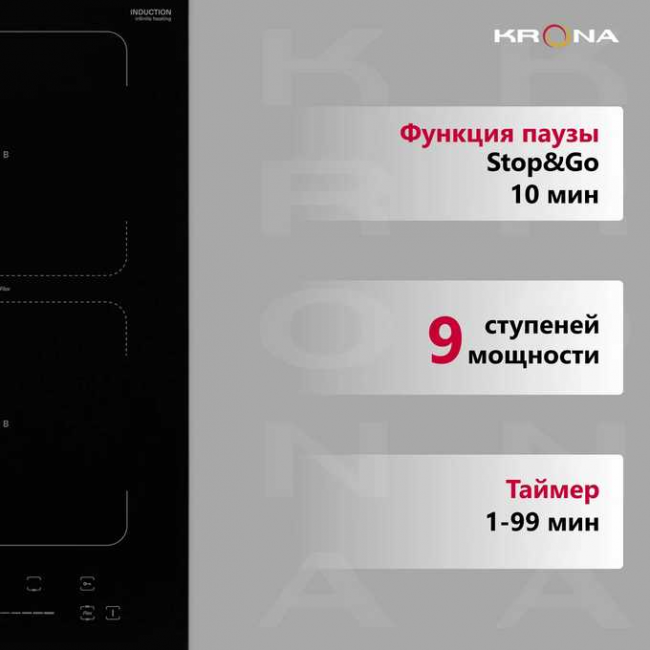 Варочная поверхность Krona ERDE 30 BL 2BFTS Варочная поверхность Krona ERDE 30 BL 2BFTS