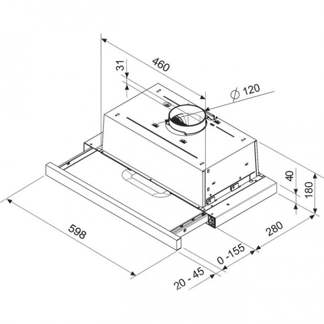 Встраиваемая вытяжка Brandt AT1346X