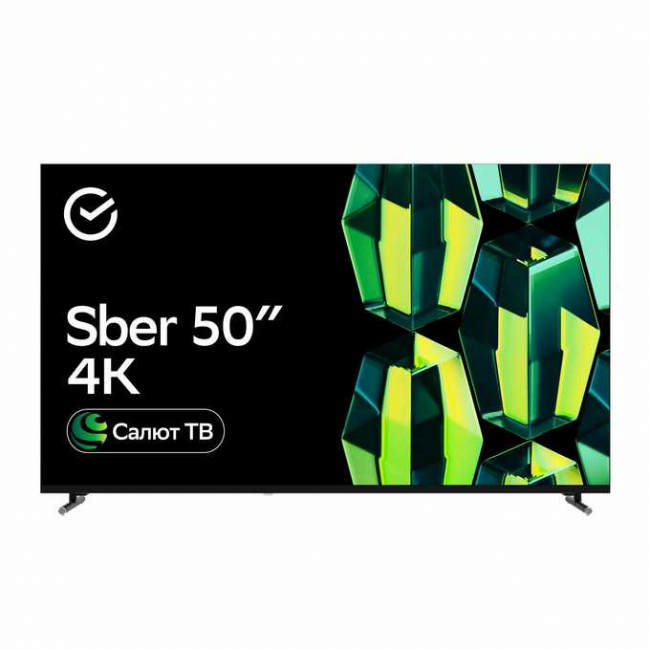 50" Телевизор Sber SDX 50U4139 черный 3840x2160, 4K Ultra HD, 60 Гц, Wi-Fi, Smart TV, Салют ТВ