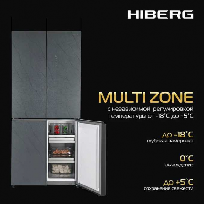 Холодильник HIBERG RFQ-610G GS inverter
