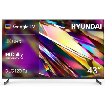 43" Телевизор Hyundai H-LED43BU7011 черный 3840x2160, 4K Ultra HD, 60 Гц, Wi-Fi, Smart TV, Google TV