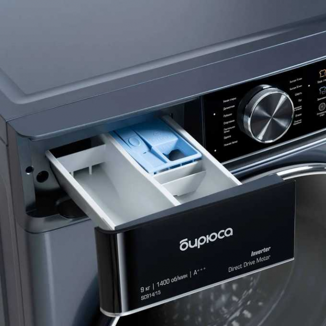 Стиральная машина БИРЮСА WM-SC914/15 S с прямым приводом Хромированный металлик