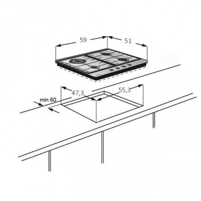 Варочная поверхность MONSHER MKFG 60 G-SFT