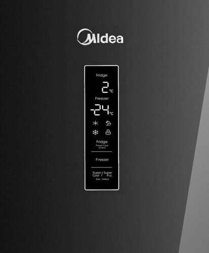 Холодильник Midea MDRB521MGE22ODM чёрное стекло