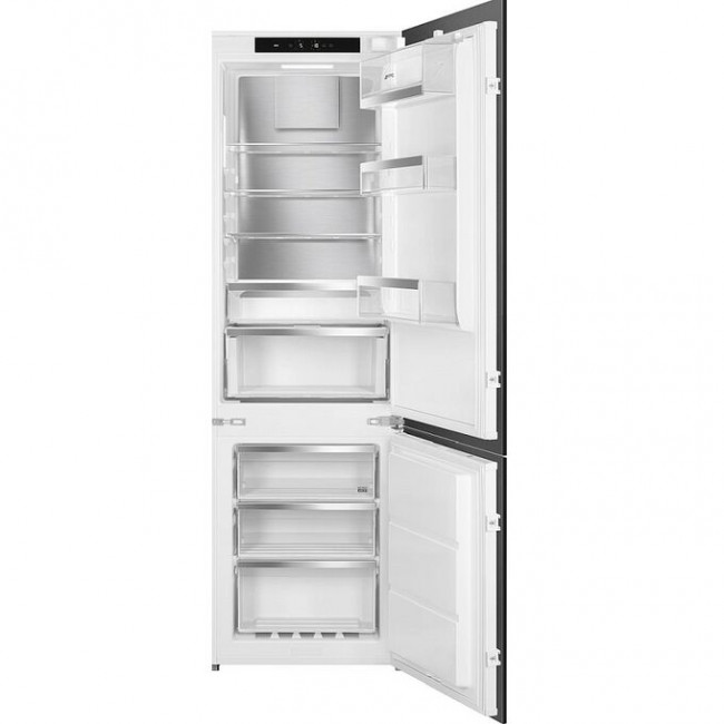 Встраиваемый холодильник Smeg C9174TN5D полный NoFrost, скользящие направляющие, перенавешиваемая дверь, объем 248 л, LCD дисплей с сенсорным управлен
