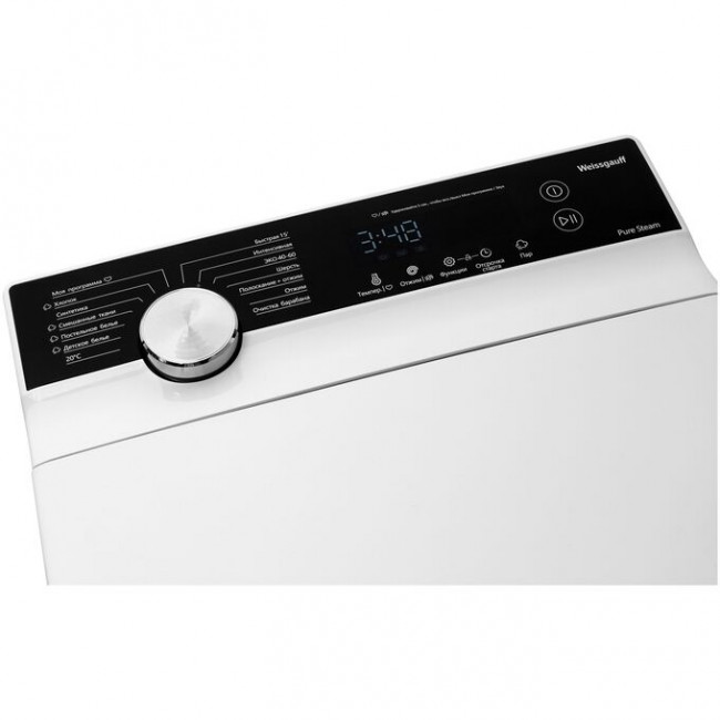 Стиральная машина вертикальная Weissgauff WM 40970 TD Inverter Steam белый Стиральная машина вертикальная Weissgauff WM 40970 TD Inverter Steam белый