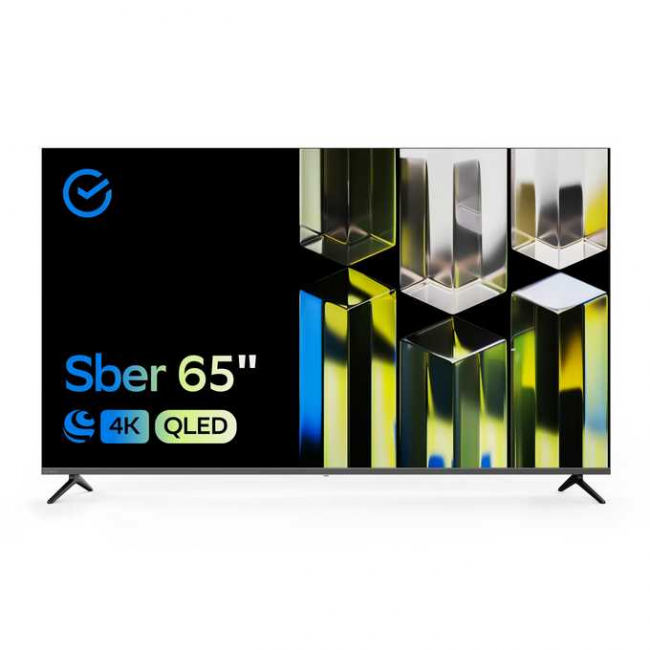 65" Телевизор Sber SDX 65UQ5232T QLED черный 3840x2160, 4K Ultra HD, 60 Гц, Wi-Fi, Smart TV, Салют ТВ