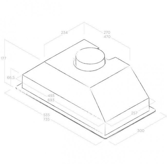 Вытяжка Elica Era C IX/A/72 нерж упр. кнопочное (1 мотор)