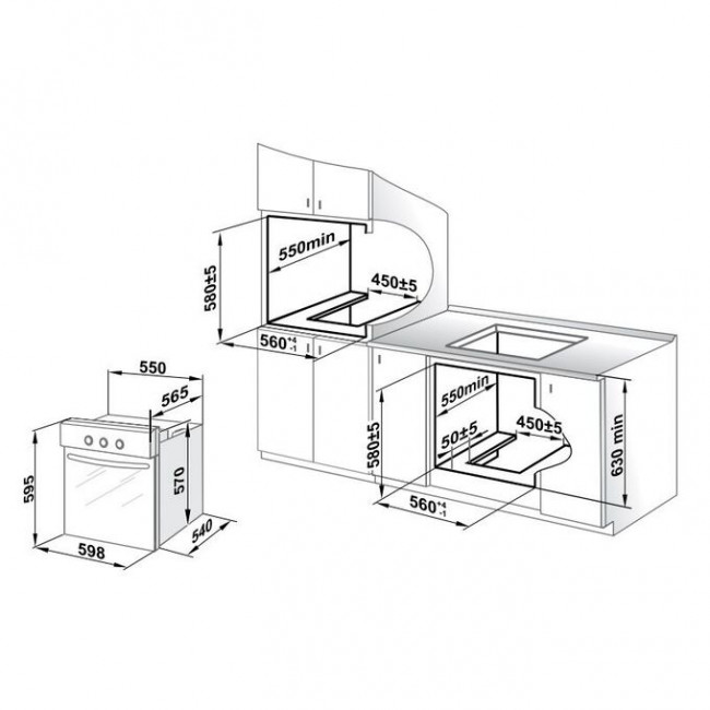 Духовой шкаф Газовый Gefest ДГЭ 601-01 А черный, 55x54x57см, 52л
