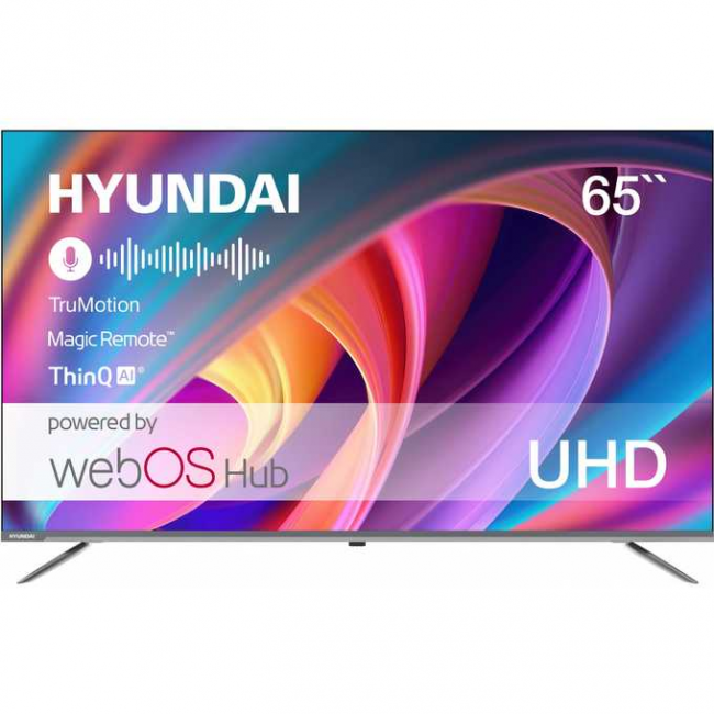 65" Телевизор Hyundai H-LED65BU7100 серый 3840x2160, 4K Ultra HD, 60 Гц, WI-FI, SMART TV, WebOS