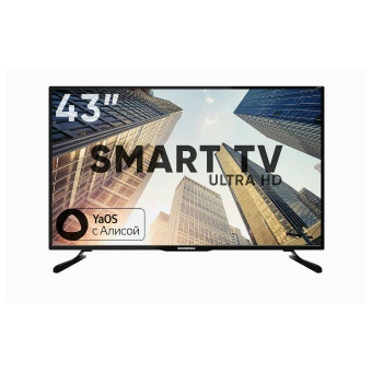 43" Телевизор Soundmax SM-LED43M03SU черный 3840x2160, 4K Ultra HD, 60 Гц, Wi-Fi, Smart TV, Яндекс.ТВ