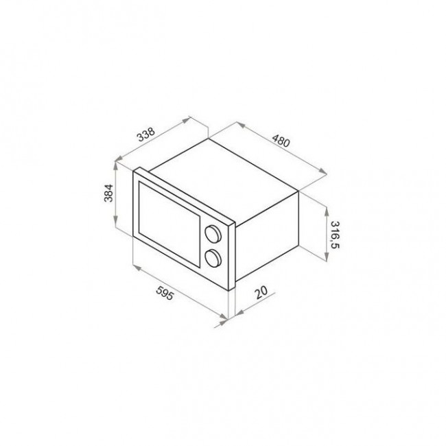 Встраиваемая микроволновая печь HOMSair MOB201S