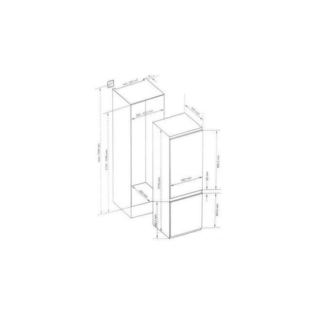 Встраиваемый холодильник SCANDILUX CFFBI256E белый Встраиваемый холодильник SCANDILUX CFFBI256E белый