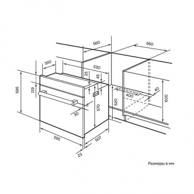 Духовой шкаф LEX EDS 101 GR