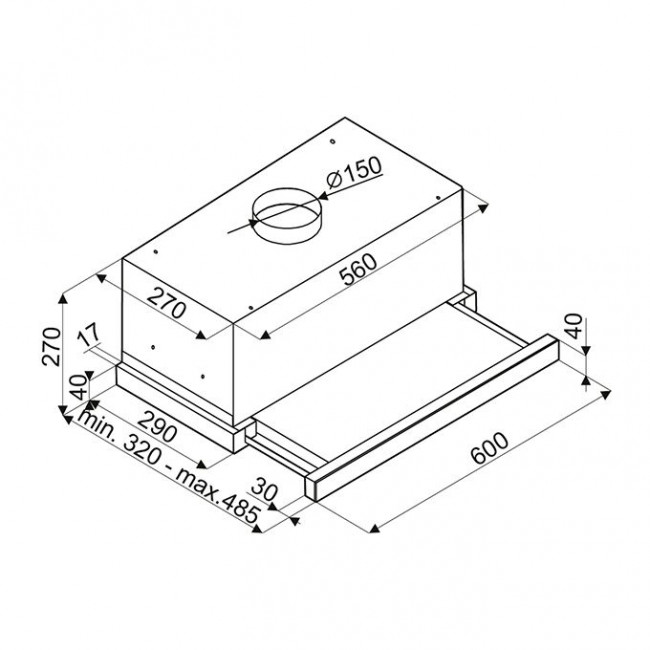 Встраиваемая вытяжка Brandt BHT2611B