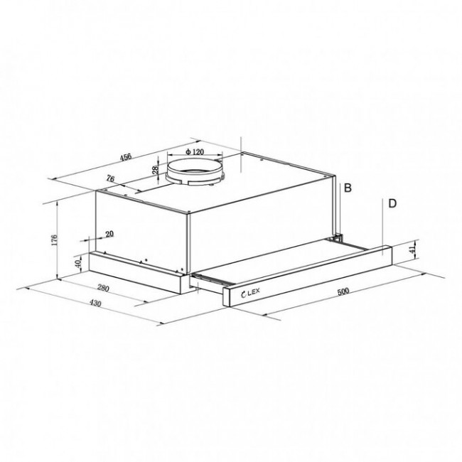Вытяжка LEX Hide 500 белый Вытяжка LEX Hide 500 белый