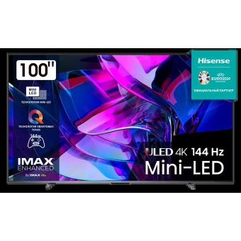 100" Телевизор Hisense 100U7KQ темно-серый QLED 3840x2160, 4K Ultra HD, 120 Гц, Wi-Fi, Smart TV, VIDAA 100" Телевизор Hisense 100U7KQ темно-серый QLED 3840x2160, 4K Ultra HD, 120 Гц, Wi-Fi, Smart TV, VIDAA