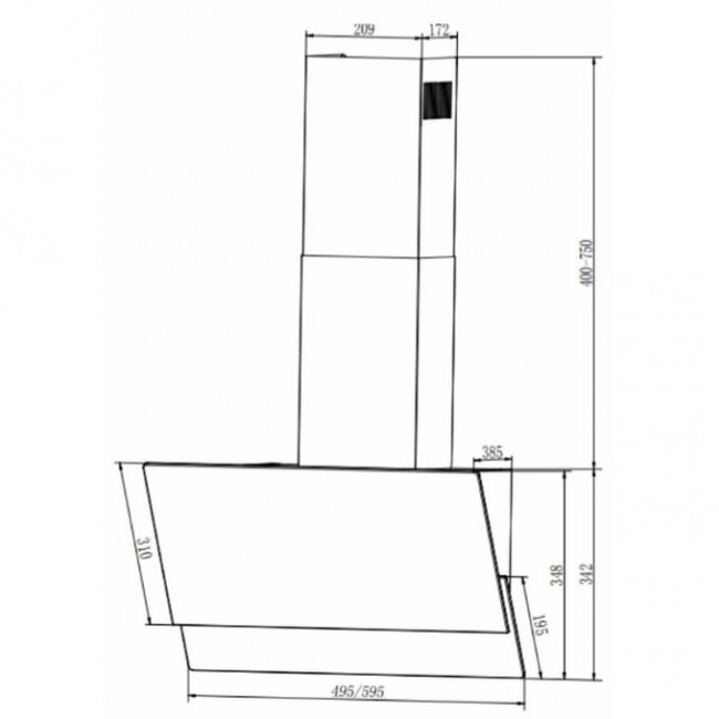 Вытяжка ELIKOR Vertex 50 WH белый