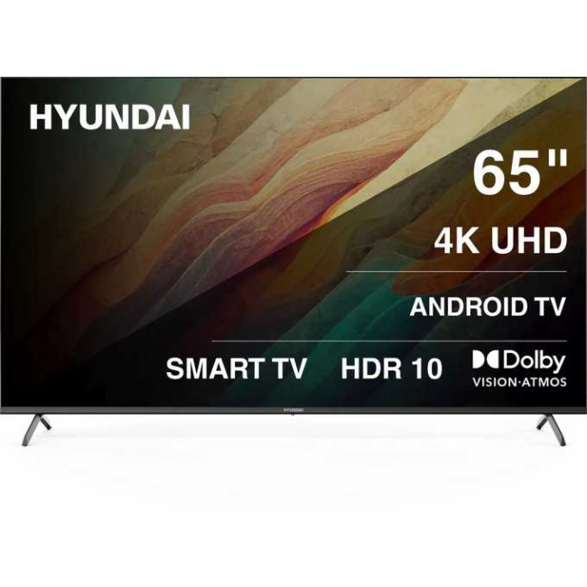65" Телевизор Hyundai H-LED65BU7009 черный 3840x2160, 4K Ultra HD, 60 Гц, Wi-Fi, Smart TV, Android TV