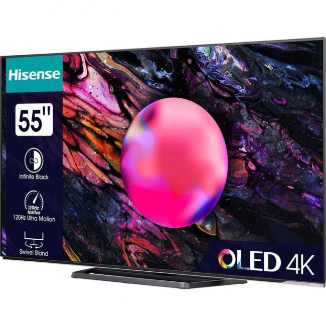 55" Телевизор Hisense 55A85K OLED черный 3840x2160, 4K Ultra HD, 120 Гц, Wi-Fi, Smart TV, VIDAA