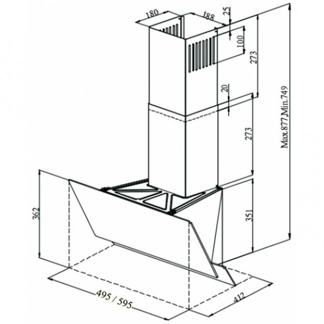 Вытяжка MONSHER Rouen 50 Noir Verre