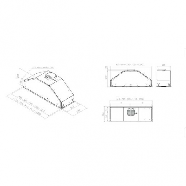 Вытяжка PANDO GTI/725 NE V.850 SEC Вытяжка PANDO GTI/725 NE V.850 SEC