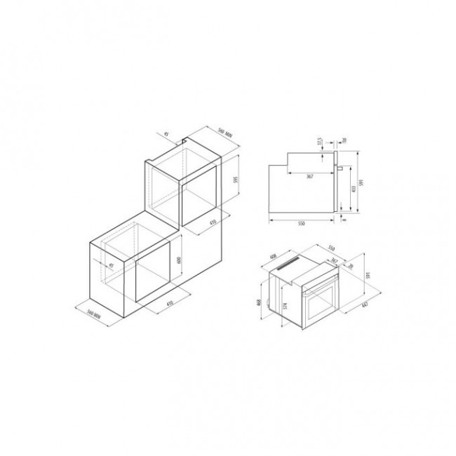 Духовой шкаф KRONA Corrente 45 BL Духовой шкаф KRONA Corrente 45 BL