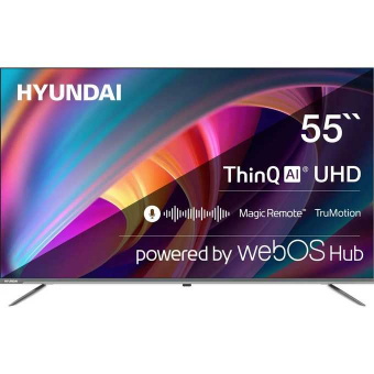 55" Телевизор Hyundai H-LED55BU7100 серый 3840x2160, 4K Ultra HD, 60 Гц, WI-FI, SMART TV, WebOS 22 55" Телевизор Hyundai H-LED55BU7100 серый 3840x2160, 4K Ultra HD, 60 Гц, WI-FI, SMART TV, WebOS 22