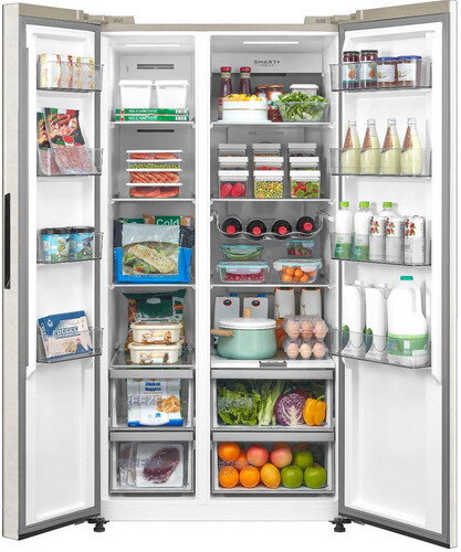 Холодильник Side by Side Midea MDRS791MIE33 бежевый,91x177.5x69.8