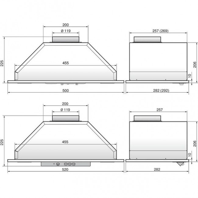 Вытяжка Elikor 52Н-400-П3Д Врезной блок нерж сталь