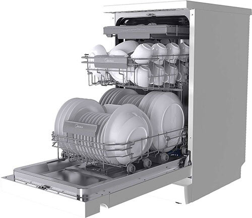 Посудомоечная машина Midea MFD45S150Wi белый,45 см,3 корзины Посудомоечная машина Midea MFD45S150Wi белый,45 см,3 корзины