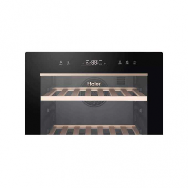 Винный шкаф HAIER FWC77GDAE1 (B408FHE00RU) двухкамерный вместимость: 77 бутылок, черный