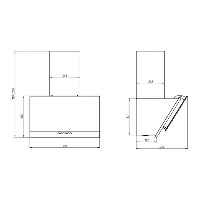 Вытяжка Elikor RX6754XB нерж/черное стекло